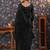 Black blooming fully sequined saree with classic unstitched blouse