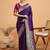 Purple woven design zari kanjivaram saree with unstitched blouse