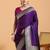 Purple woven design zari kanjivaram saree with unstitched blouse