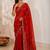 Red embellished sequinned satin saree