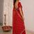 Red embellished sequinned satin saree