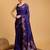 Violet woven embellished art silk banarasi saree with blouse piece