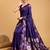 Violet woven embellished art silk banarasi saree with blouse piece