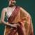 Orange woven design banarasi sarees with blouse piece