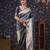 Grey woven design ethnic motifs heavy work banarasi saree