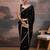 Black embellished saree with unstitched blouse