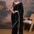 Black embellished saree with unstitched blouse