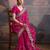 Pink embroidered saree with unstitched blouse