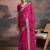 Pink embroidered saree with unstitched blouse
