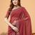 Maroon embellished pure georgette saree with unstitched blouse