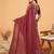 Maroon embellished pure georgette saree with unstitched blouse