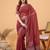 Maroon embellished pure georgette saree with unstitched blouse