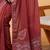 Maroon embellished pure georgette saree with unstitched blouse