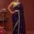 Purple embellished tissue saree with unstitched blouse