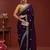 Purple embellished tissue saree with unstitched blouse