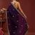Purple embellished tissue saree with unstitched blouse