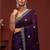 Purple embellished tissue saree with unstitched blouse