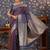 Violet ethnic motifs woven design saree