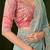 Blue embellished festive wear saree with matching unstitched blouse