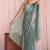 Teal embroidered tissue designer saree