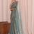 Teal embroidered tissue designer saree
