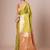 Yellow banarasi woven design saree with blouse