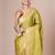Yellow banarasi woven design saree with blouse