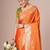 Orange ethnic motifs zari banarasi saree
