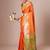 Orange ethnic motifs zari banarasi saree