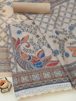 women botanical printed unstitched dress material 1
