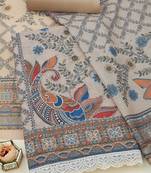 women botanical printed unstitched dress material