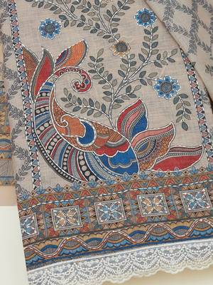 women botanical printed unstitched dress material 3