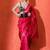 Pink woven design banarasi sarees with blouse piece