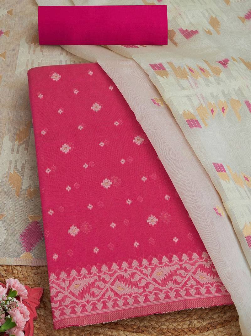 chanderi unstitched dress material