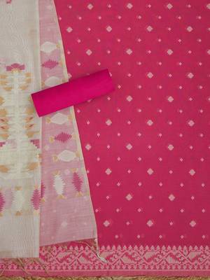 chanderi unstitched dress material 4