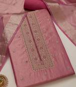 floral embroidered sequinned unstitched dress material