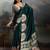 Green ethnic ajrak printed festive wear saree with matching blouse