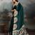 Green ethnic ajrak printed festive wear saree with matching blouse