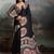 Black ethnic ajrak printed festive wear saree with matching blouse