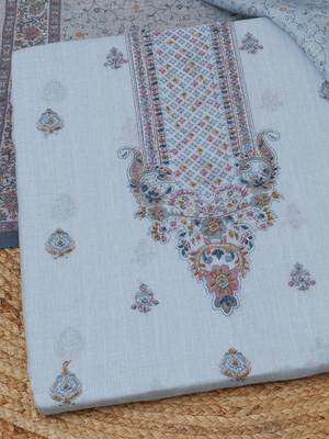 printed linen unstitched dress material 2