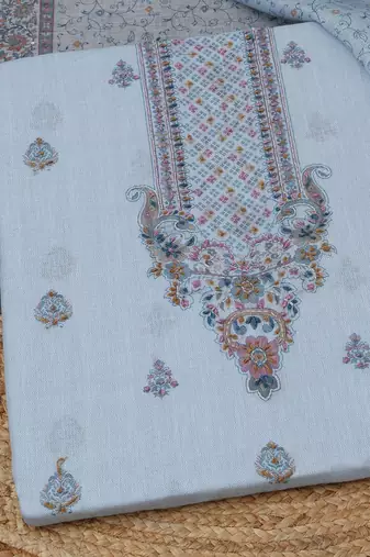 printed linen unstitched dress material