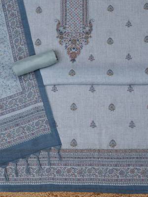 printed linen unstitched dress material 5