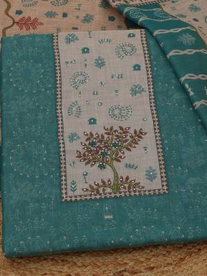 printed linen unstitched dress material 3