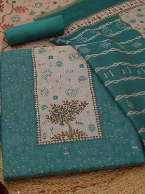 printed linen unstitched dress material 4
