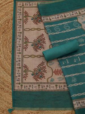 printed linen unstitched dress material 5