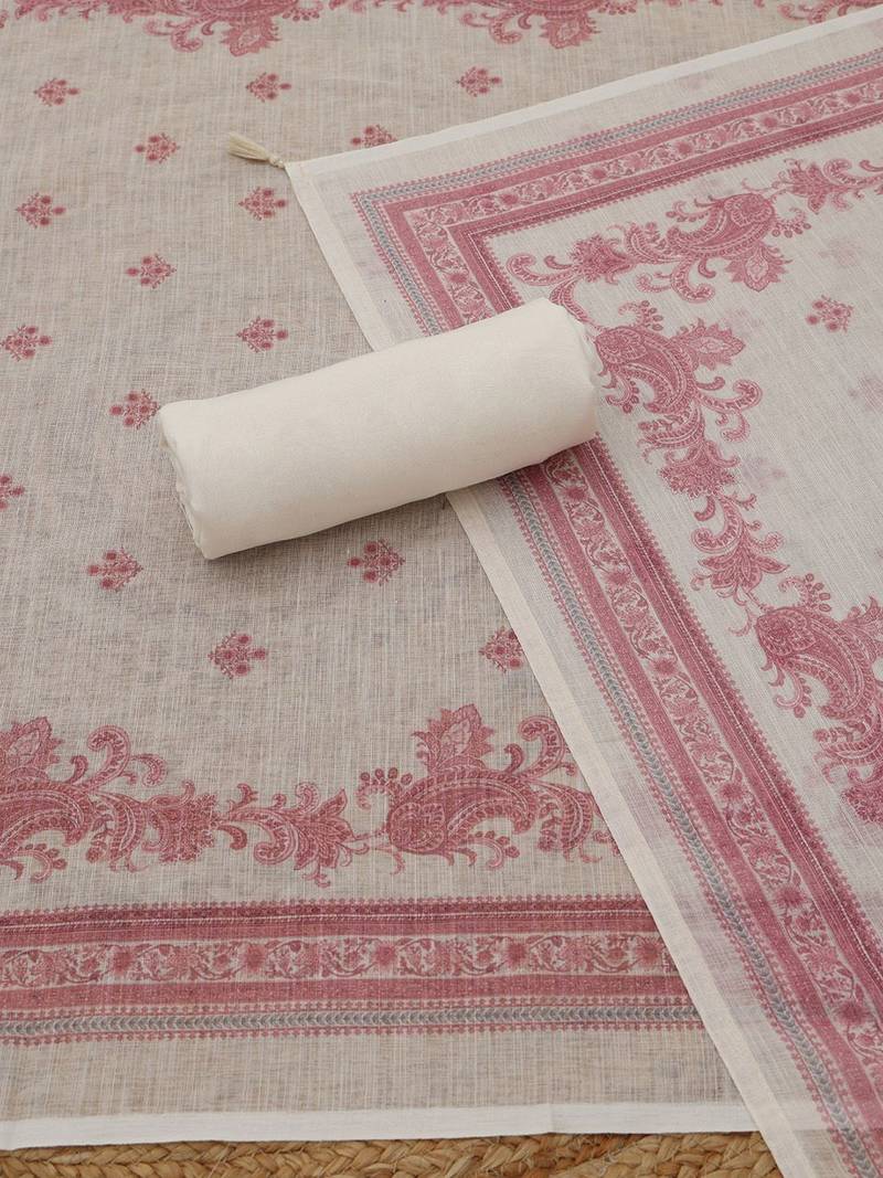 printed linen unstitched dress material