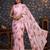Rose floral printed satin saree