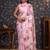 Rose floral printed satin saree