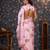 Rose floral printed satin saree