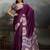 Purple ethnic ajrak printed festive wear saree with matching blouse